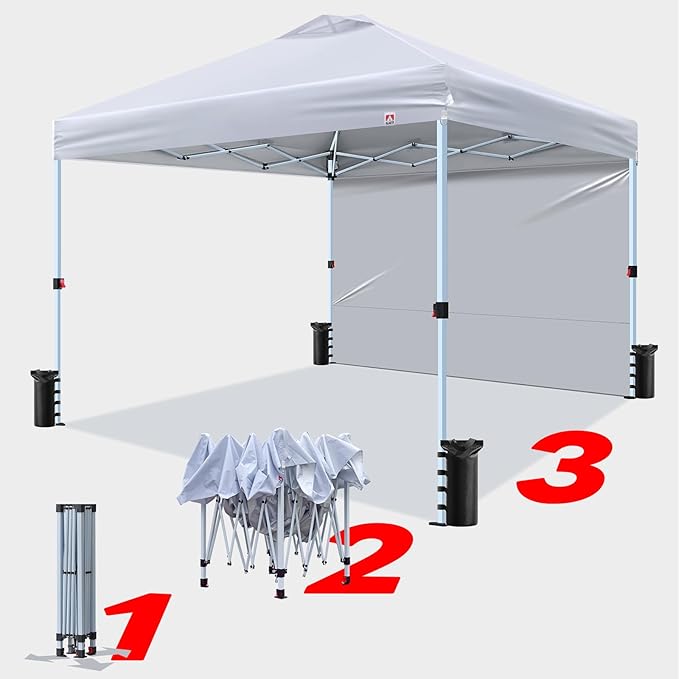 10x10 Pop Up Canopy Tent (White, 10x10 FT)