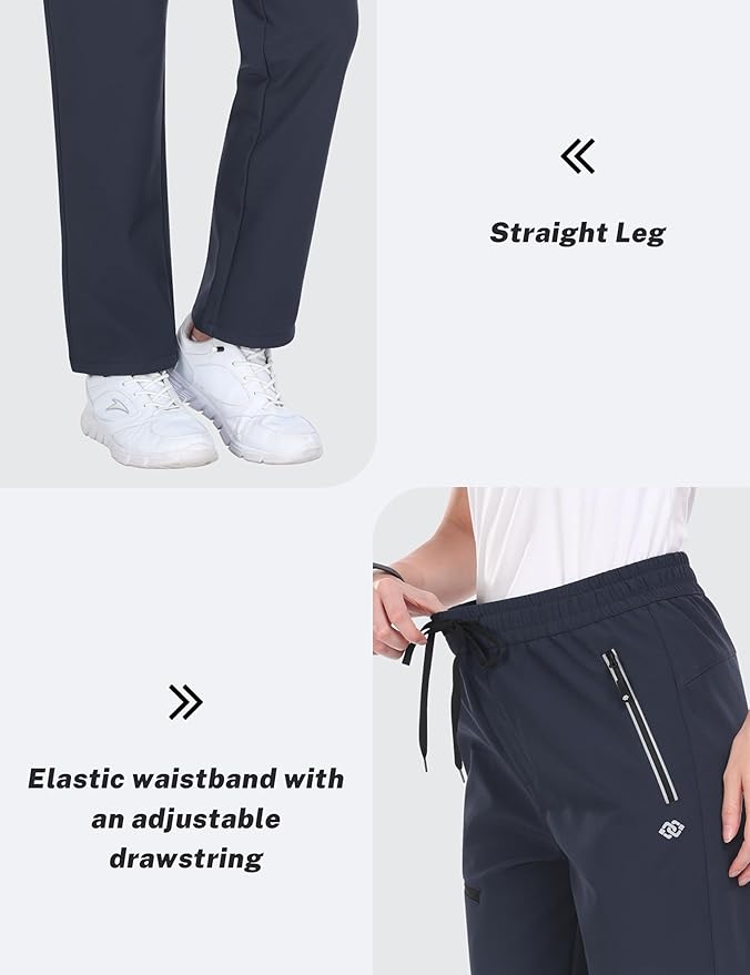 MoFiz Women's Waterproof Insulated Snow Pants Fleece Lined Winter Ski Hiking Pants Warm Outdoor Softshell with Elastic Waist