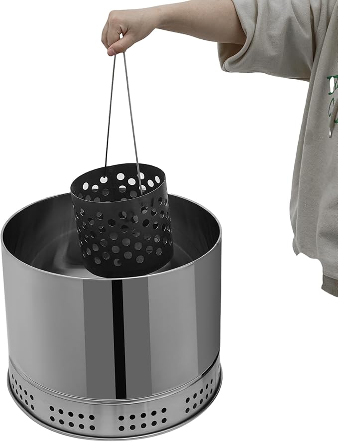 Stainless BBQ Grill Barrel,Portable 360°Smokeless Barbecue Grills,Silver Steel Kebob-Grill with 50 Skewers,Outdoor Cooking and BBQ,Camping Picnic Patio Backyard