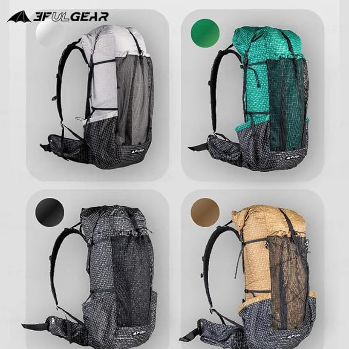 3F UL GEAR QiDian Pro UL 46+10L Backpack Outdoor Climbing Bag Camping Hiking Bags UHMWPE ultralight (Khaki)
