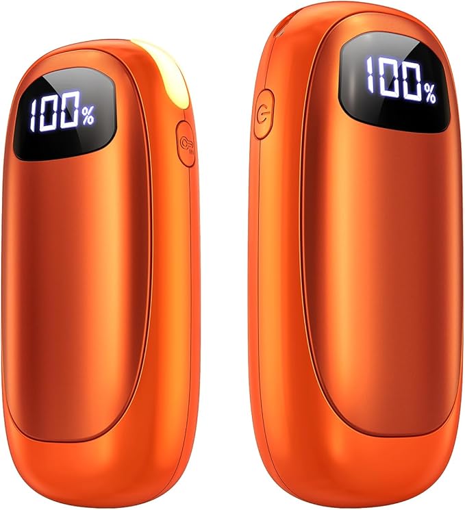 Hand Warmers Rechargeable 2 Pack - Electric Dual-Sided Heating Hand Warmers Max 131℉, 20Hrs Battery Operated Pocket Heater for Raynauds, Golf, Camping, Hunting Essentials, Gifts for Men Women