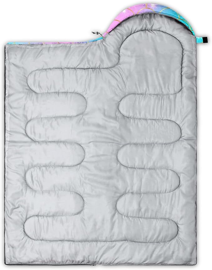 HOSIMA Cartoon Axolotl Sleeping Bags for Kids 10-12,Blue Cartoon Kids Sleeping Bags for Girls Boys,Compact Sleeping Bag for Camping Essentials and Hiking.