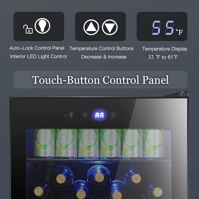 Antarctic Star Beverage Refrigerator -150 Can Mini Fridge for Soda Beer or wine,Small Drink Dispenser, For Office or Bar with Adjustable Removable Shelves,4.5 Cu. Ft. (Black)