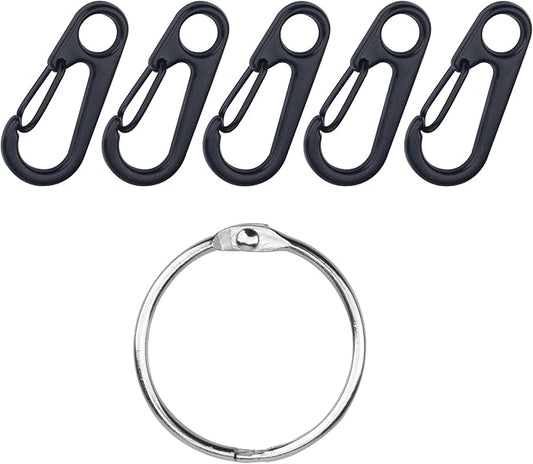 SWATOM Small Mini Carabiner Clip Tiny Spring Snap Hook Keychains Micro Carabiners for Paracord EDC Alloy Key Rings Outdoor Hiking Fishing Camping Backpack Accessories