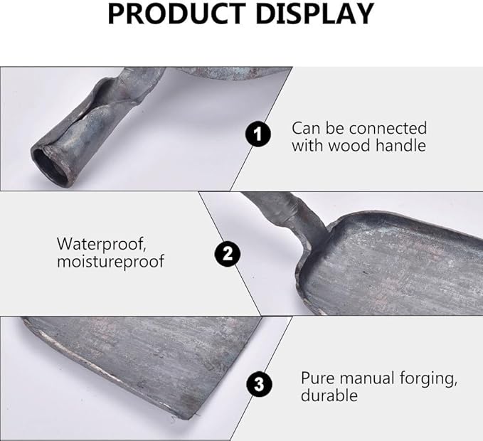 Steel Fireplace Ash Shovel, BBQ Charcoal Shovel Small Compact Coal Scoop Cleaning Flat Scooping Spade for Kitchen Sand Stove Garden Supplies Outdoor Indoor (4.3 * 7.8“)