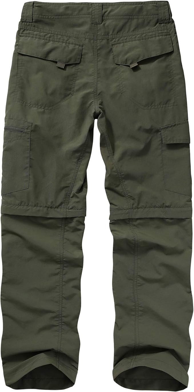 Mens Hiking Pants Convertible Lightweight Quick Dry Zip Off Fishing Safari Camping Travel boy Scout Pants