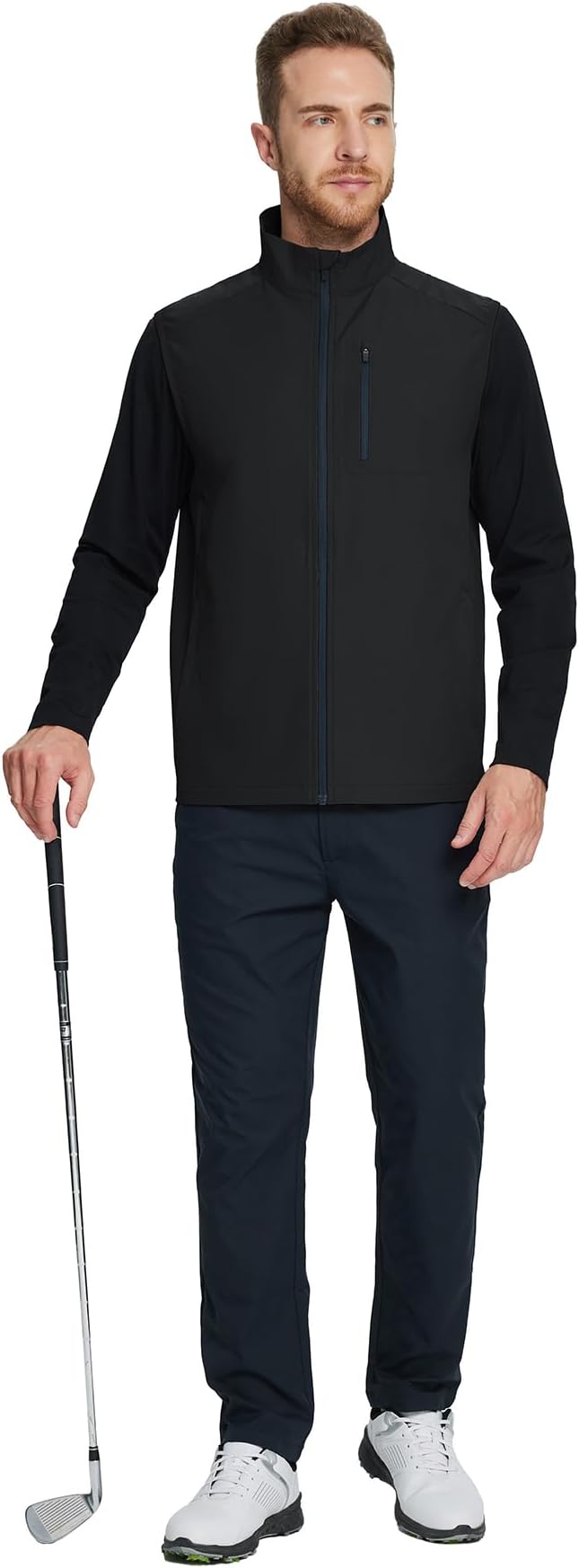 M MAELREG Mens Vests Outerwear Windproof Lightweight Softshell Vests Zip Pockets Sports Sleeveless Jacket Golf Vests for Men