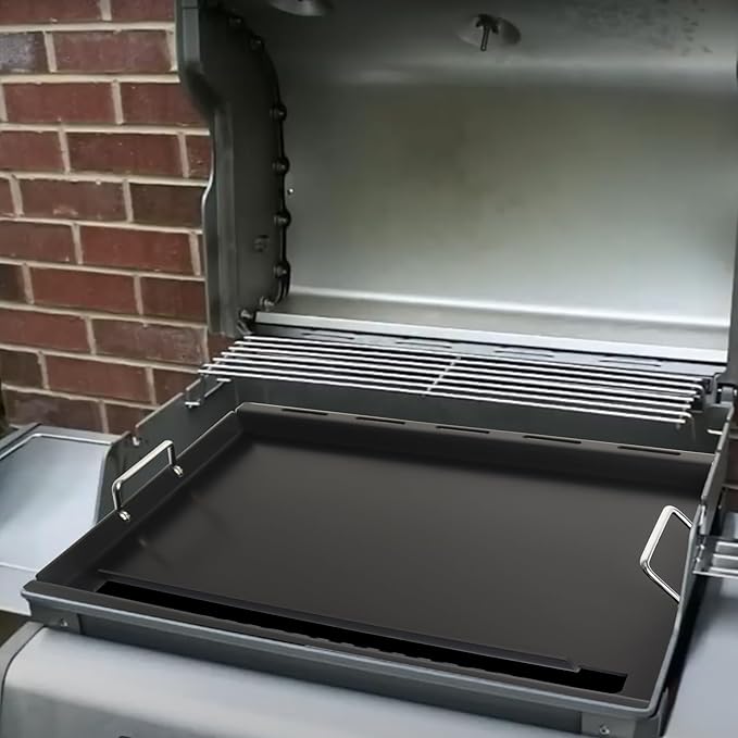 Full-Size Griddle Inserts for Weber Genesis 300 Series Gas Grills, Flat Top Griddle Replacement Parts for Weber Genesis E-310 S-310 E-320 S-320 E-330 S-330 EP-310 EP-320 EP-330 Gas Grills 7524