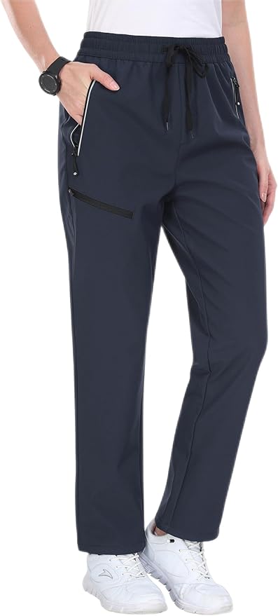 MoFiz Women's Waterproof Insulated Snow Pants Fleece Lined Winter Ski Hiking Pants Warm Outdoor Softshell with Elastic Waist