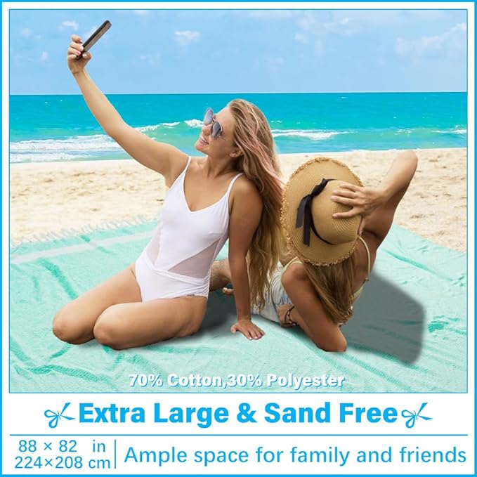 Oversized Turkish Beach Towel Blanket XXL Cotton Sandproof Towels Boho Woven Extra Large Big Sand Free Giant Throw Blankets Huge Quilt XL Picnic Camping Necessities Cloud for Adult Gifts