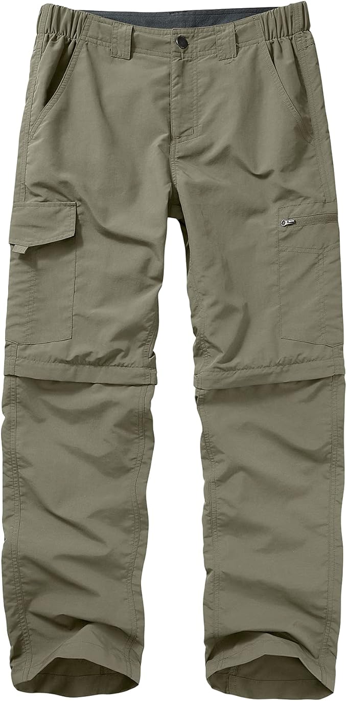 Mens Hiking Pants Convertible Lightweight Quick Dry Zip Off Fishing Safari Camping Travel boy Scout Pants
