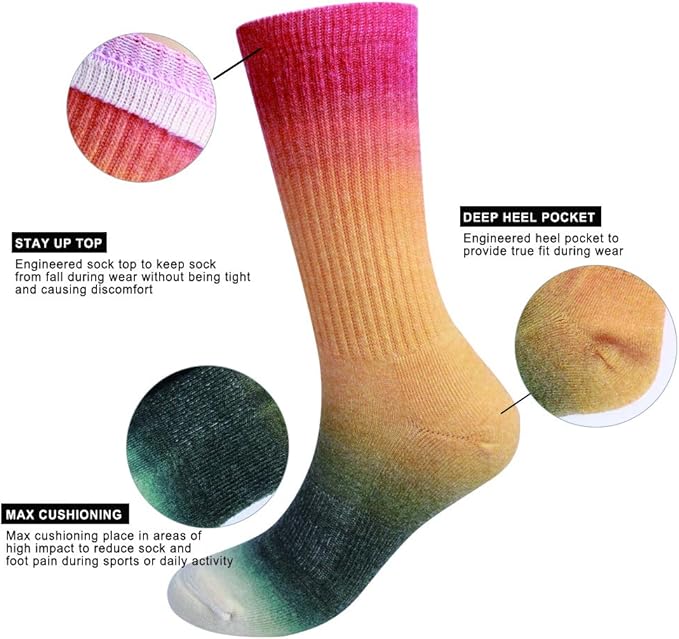 EnerWear 4 Pack Women's Merino Wool Outdoor Hiking Trail Crew Sock