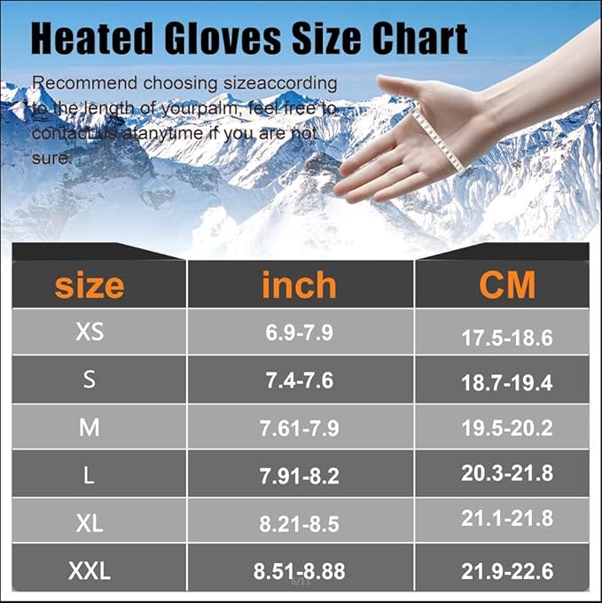 Heated Gloves, 7.4V 3000mAH Battery Electric Hand Warmers Rechargeable Heated Gloves for Men Women,Touchscreen Waterproof Winter Gloves for Motorcycling,Hunting,Skiing,Fishing,Outdoor Work
