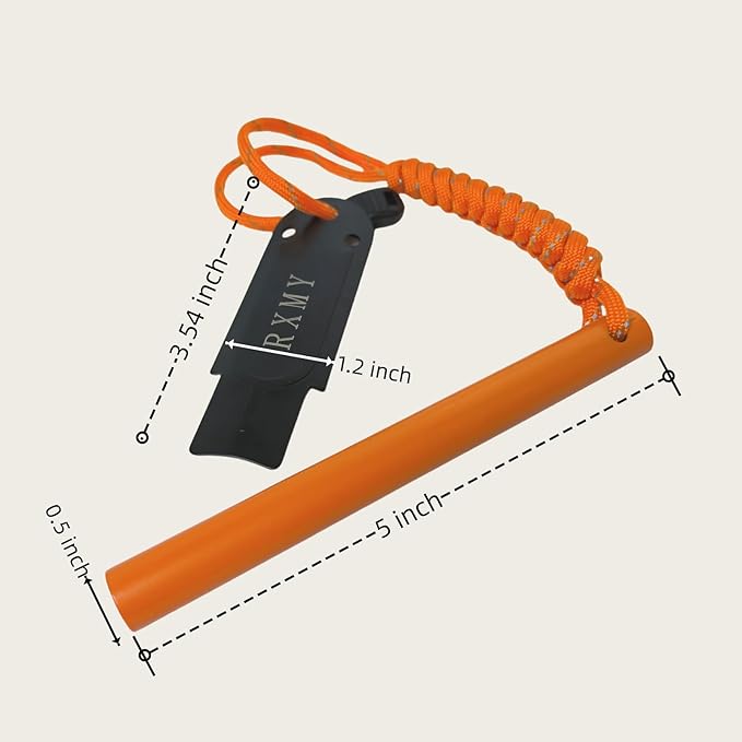 RXMY Fire Starter Survival Tool 5 Inch,Ferro Rod Flint Fire Starter,A Kit for Wilderness Survival.5(Long) x 1/2"(Diameter)