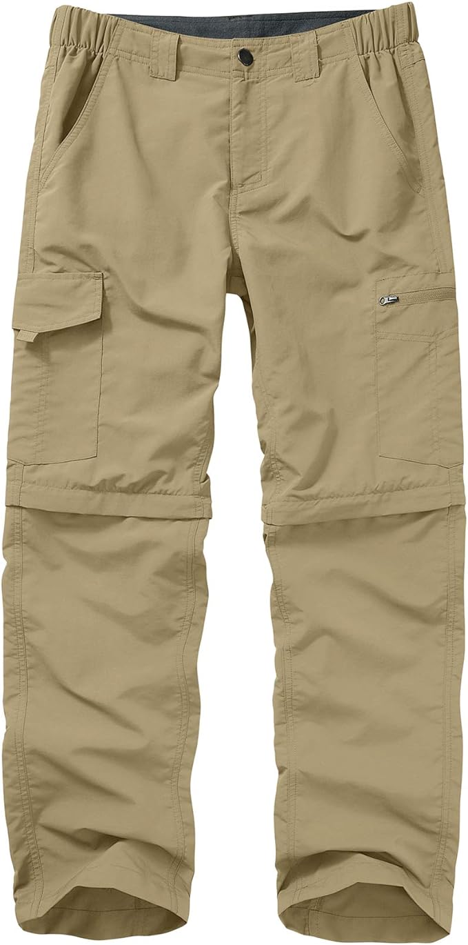 Mens Hiking Pants Convertible Lightweight Quick Dry Zip Off Fishing Safari Camping Travel boy Scout Pants