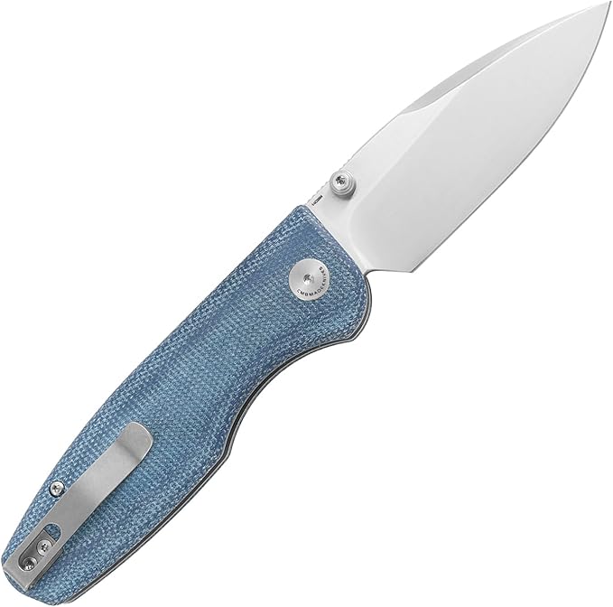 CMB Predator V3 Pocket Folding Knife for EDC with 3.42" Micarta Handle 14C28N Steel Blade Camping Hiking Knife with Pocket Clip for Men Women CMB-19 (CMB-19D)