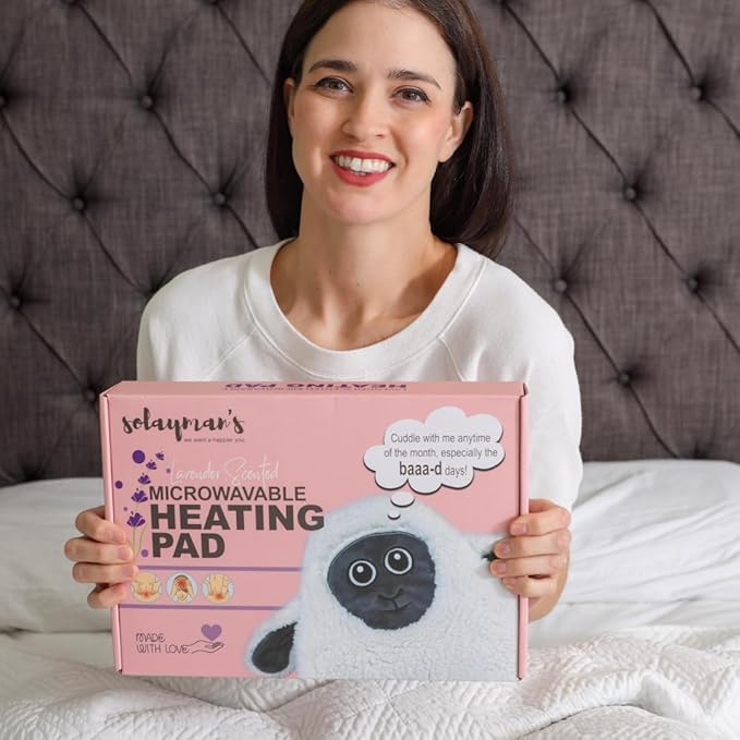 Microwave Heating Pad for Pain Relief - Cozy Sheep Microwavable Heating Pad Stuffed Animal for Cramps, Back Pain, Neck Shoulder, Muscles, Knee, Joints, Natural Heat Pack Moist Heat Gifts for Women