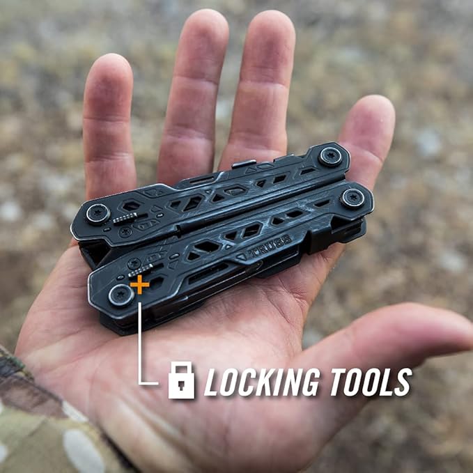 Gerber Gear Truss 17-in-1 EDC Needle Nose Pliers Multi tool - includes Pocket Knife, Screwdriver, and Bottle Opener Accessories - Gifts for Men, Fishing and Camping Gear - Black with Molle Sheath