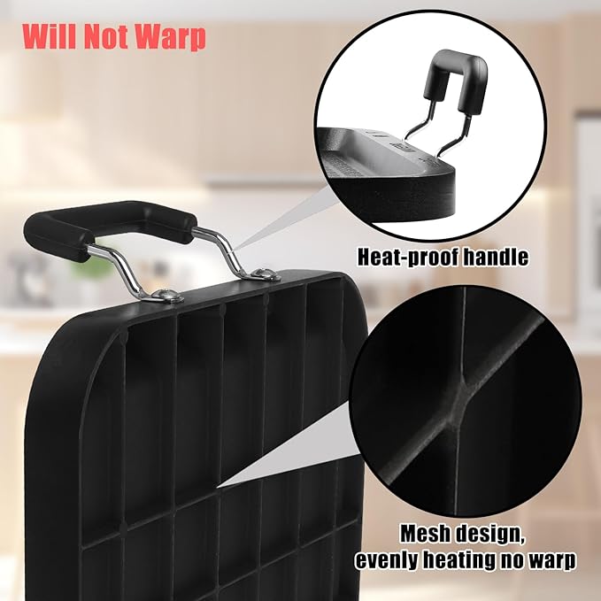 Vayepro 2 Burner Griddle Pan with Glass Lid, Nonstick Stovetop Griddle for Gas & Glass Cooktops, Aluminum Camping Grill Pan for Breakfast