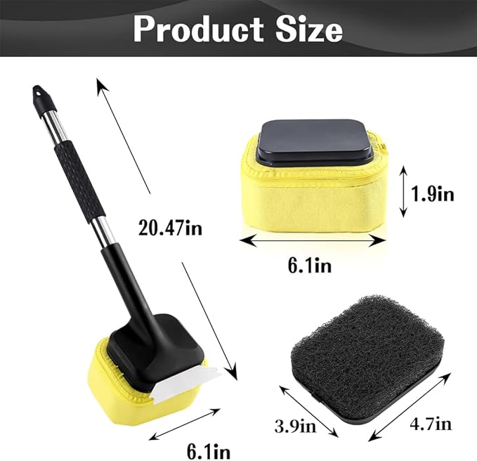 Grill Brush for Outdoor Grill, Bristle Free BBQ Brush with Durable Scraper for Cast Iron/Stainless-Steel Grates, 2 BBQ Replaceable Cleaning Head, Gifts for Men/Dad