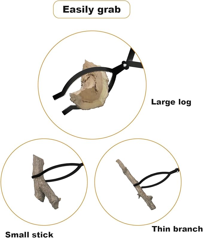 Heavy Duty Firewood Tongs – 42" Large Fireplace Tongs Log Grabber with Scissor Shape Serrated, Portable Expandable Fire Pit Tongs for Outdoor Fire Pit, Indoor Fireplaces, Campfires, Bonfires
