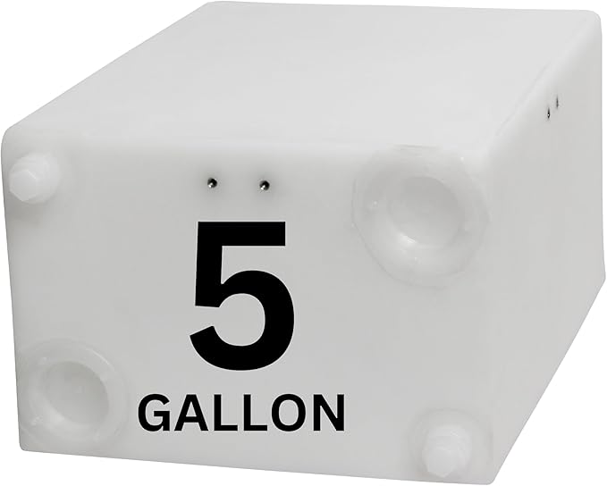 5 Gallon RV Fresh Water Tank, Potable Water Storage Tank for Drinking, Cooking, Cleaning, Showering, for Campers, Trailers, Motorhomes, RVs, Cube Shape, 16" x 11.75" x 8" (WT-5687)