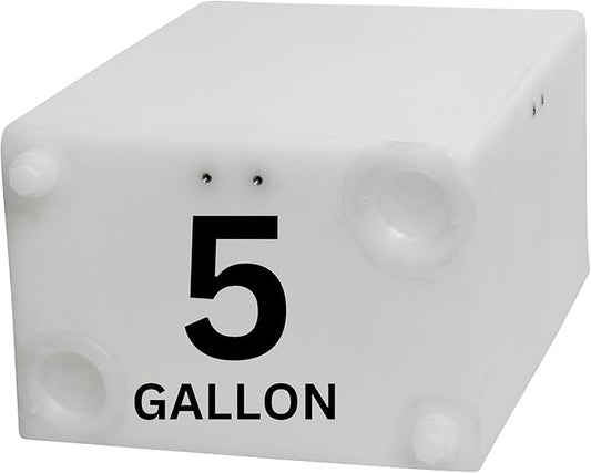 5 Gallon RV Fresh Water Tank, Potable Water Storage Tank for Drinking, Cooking, Cleaning, Showering, for Campers, Trailers, Motorhomes, RVs, Cube Shape, 16" x 11.75" x 8" (WT-5687)
