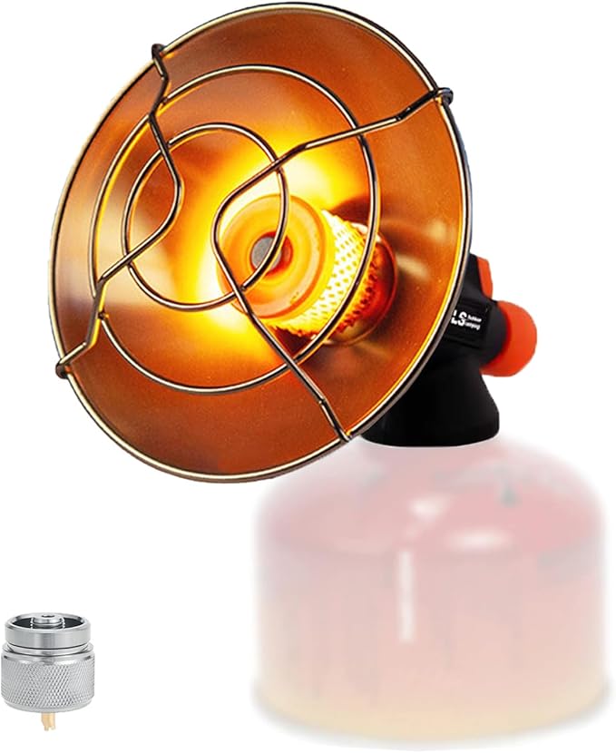 Portable Camping Heating,Propane/iso Butane Heater,Electronic Ignition and Fuel Conversion Head, Suitable for Camping, Outdoor Tent, Indoor