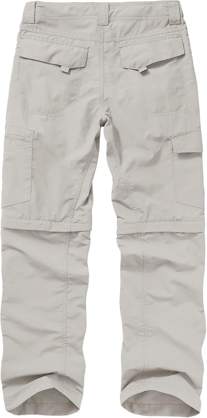 Mens Hiking Pants Convertible Lightweight Quick Dry Zip Off Fishing Safari Camping Travel boy Scout Pants