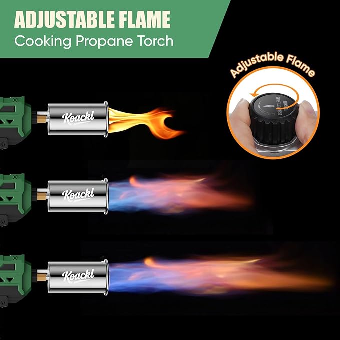 Propane Torch Gun | Adjustable Flame Thrower Gun | Gas Welding Kits Cooking Torch for BBQ, Searing Steak, Welding, Campfire & Charcoal (Propane Tank Not Included)