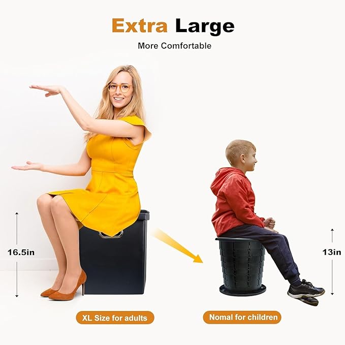 Upgraded XL Portable Camping Toilet with Side Compartment for Car and Adults,Folding Camping Toilets,Portable Compact Porta Potty for Kids,Outdoor Toilet for Camping,Hiking,Truck,RV,Beach,Tent