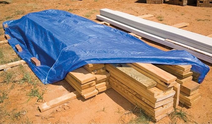 5 in a Pack, Maximize Value, Minimize Cost, Multipack Advantage with Budget-Friendly Poly Tarps, 2.5 Mil Cheap Large Light Tarp, Multipurpose Waterproof Protective Cover, 6x8 Feet, Blue