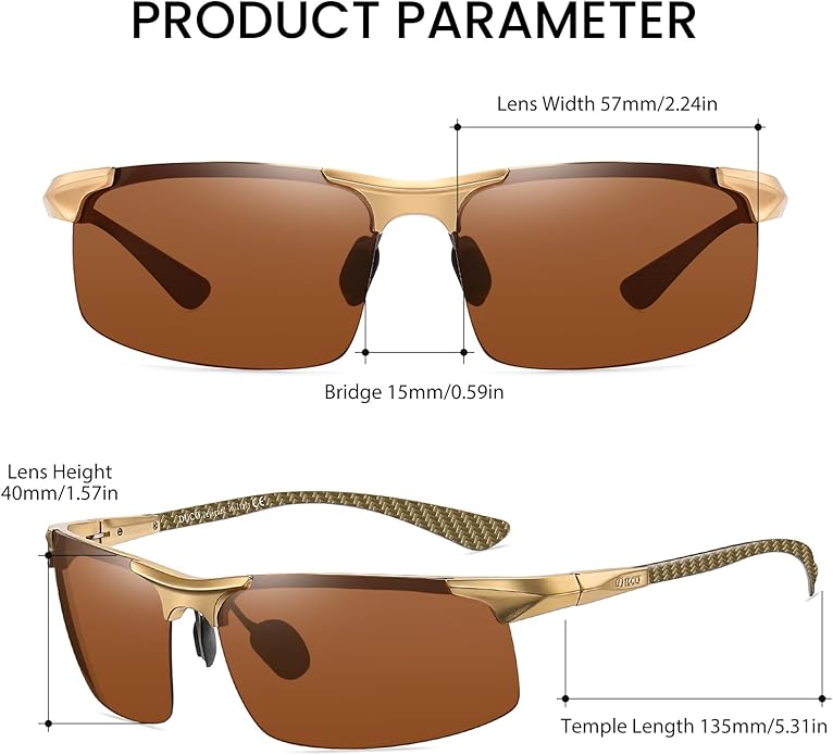 DUCO Mens Sunglasses Polarized Sports Fishing Running Driving Carbon Fiber Sunglasses for Men UV400 Protection DC8277