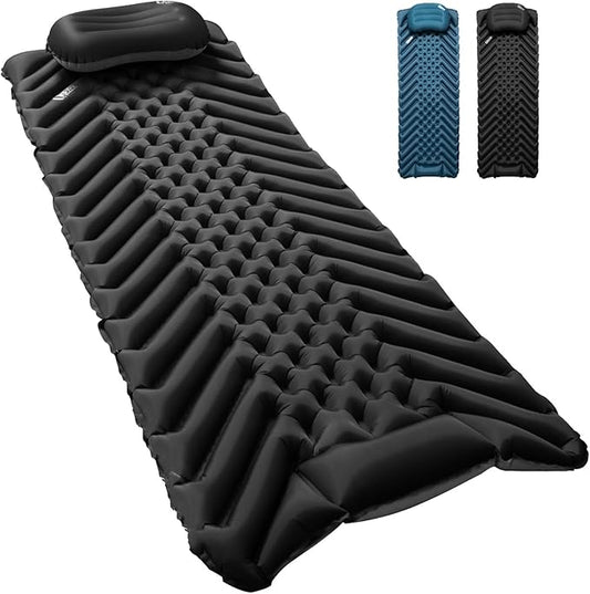 Ultralight Sleeping Pad Camping Inflatable Pillow for Camping Combo, Compact Backpacking Inflatable Sleeping Pad for Adults- Portable for Hiking, Travel - Durable & Comfortable