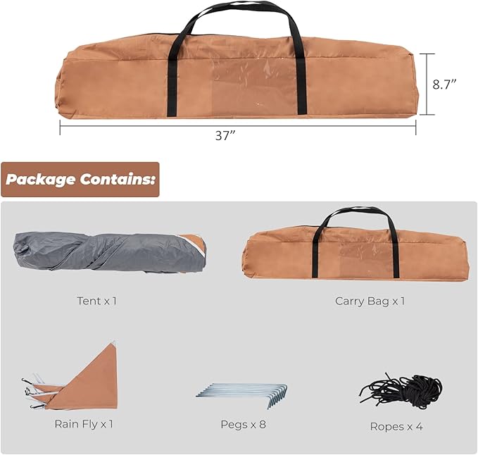 4 Person Instant Pop Up Tents for Camping, Waterproof Easy Set Up Large Family Dome Tent with Portable Carry Bag, 94.49 x 94.49 x 59.06 Inches