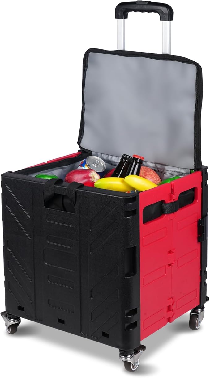 Cooler Bag Wheeled,Large Insulated Rolling Cooler Collapsible Leakproof Portable Hard Framed Ice Packs for Camping Picnic Beach Travel