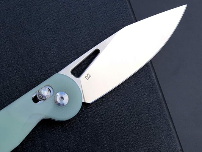 Eafengrow EF950 Folding Knife Pocket Knives D2 Steel Blade G10 Handle Ball Bearing with Pocket Clip Outdoor Camping Knifes(Jade)