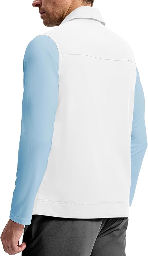 TBMPOY Men's Vest Casual Lightweight Thin Utility 3 Zip Pockets Stylish Sleeveless Jackets Summer Fall Golf Travel Business
