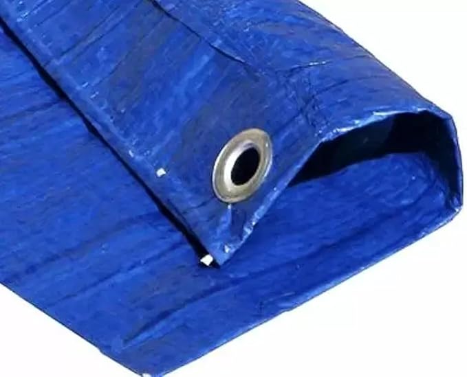 Tarps Now 80x80 ft Heavy Duty Plastic Tarp – Blue Poly Tarp, 6 MIL Waterproof Cover w/Aluminum Grommets, Reinforced Edges, Tear Resistant Polyethylene for Camping, Roofing, Construction, Outdoor Use