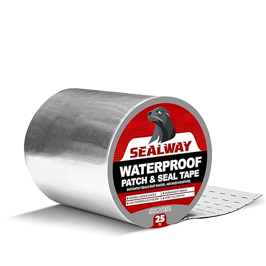 Silver RV Roof Sealant Tape, 6" x 25' Waterproof Repair Seal Tape – Extra Thick, UV-Resistant, Weatherproof Patch for Permanent Leak Sealing on RVs, Trailers, and Mobile Homes
