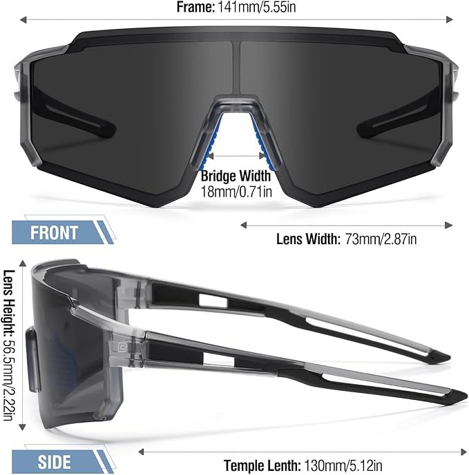 DUCO Polarized Sports Sunglasses for Men Women UV400 Protection Baseball Cycling Running Fishing Sunglasses DC0068