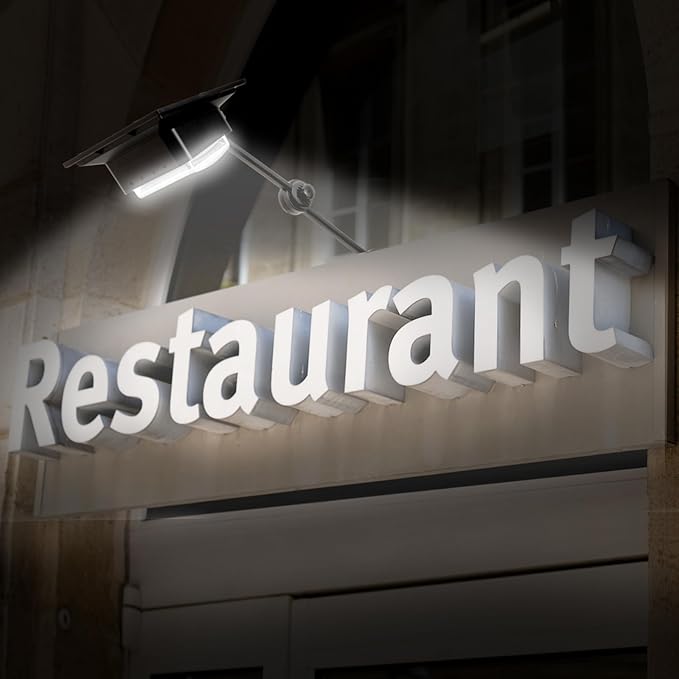 Solar Sign Lights Outdoor, 108 Leds 4888 lumens 5000 MAH Lighting Up to 15 Hrs Waterproof Solar Powered Sign Light