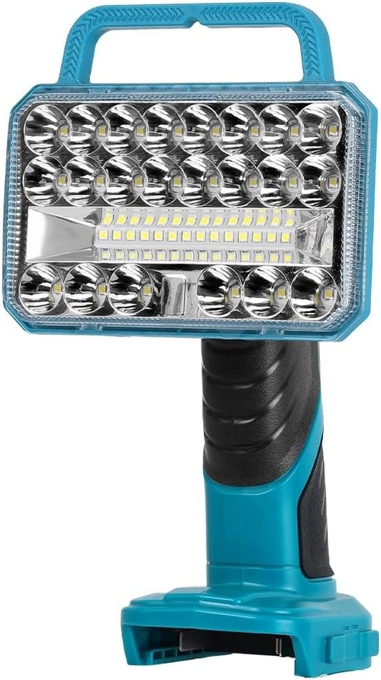 18W Cordless LED Flashlight for Makita 18V Lithium-ion Battery, 2000LM Handheld Work Light with USB Charger Port for Camping, Hiking, Climbing, Job Site, Indoor & Outdoor Use