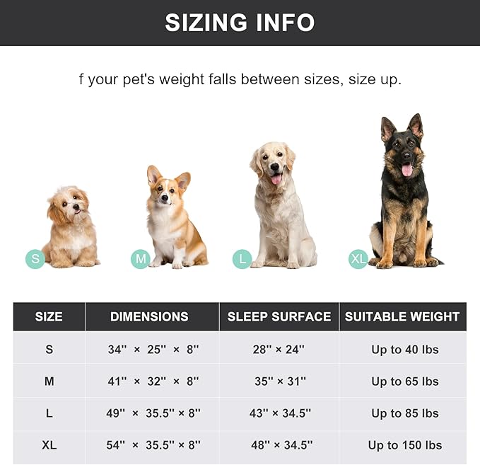 Cooling Elevated Dog Bed for Extra Large Dogs with Non-Slip Floor Protectors & Breathable Mesh, XL Raised Indoor & Outdoor Dog Cot Hammock, 54" L x 35" W x 8" Th, X-Large, Green