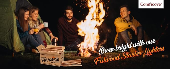 40 lbs. Fire Starter Fatwood Sticks Camping Essentials | Great Fire Logs and Fire Starters for Campfires, Wood Stoves, Bonfires, Fireplaces