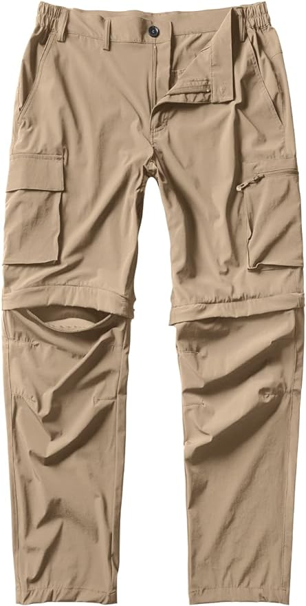 Gash Hao Mens Hiking Convertible Pants Outdoor Waterproof Quick Dry Zip Off Lightweight Fishing Pants