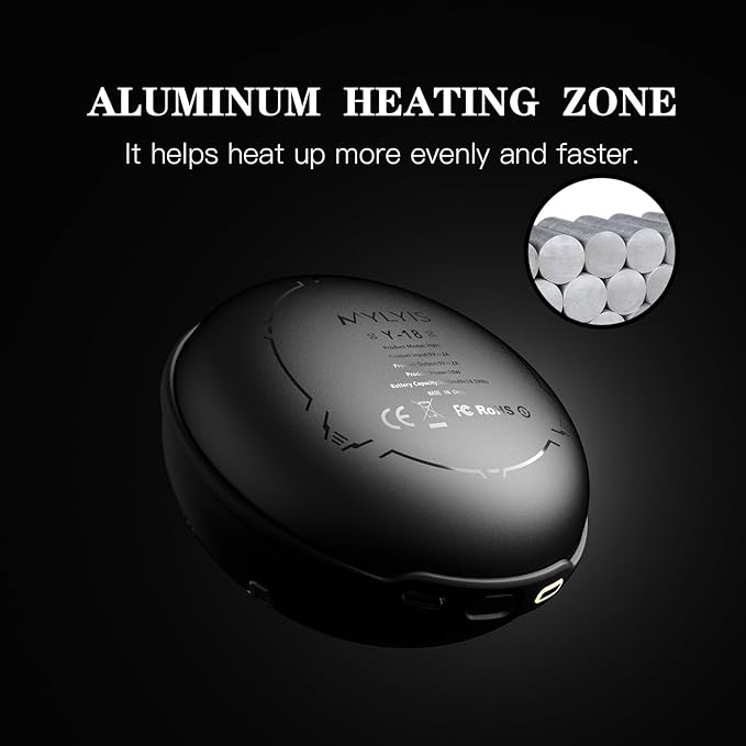 Hand Warmers, Rechargeable 5000mAh Electric Hand Warmer with LED Night Light | UFO Astronaut Design | UL Certified | for Outdoor, Camping, Hunting, Sports Activities, E-Sports 1 Pack