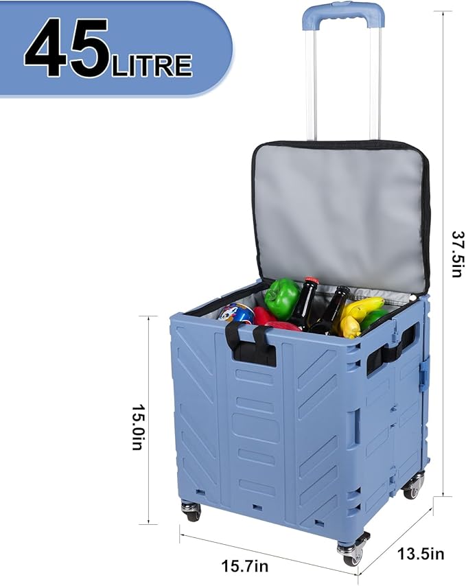 Cooler Bag Wheeled,Large Insulated Rolling Cooler Collapsible Leakproof Portable Hard Framed Ice Packs for Camping Picnic Beach Travel
