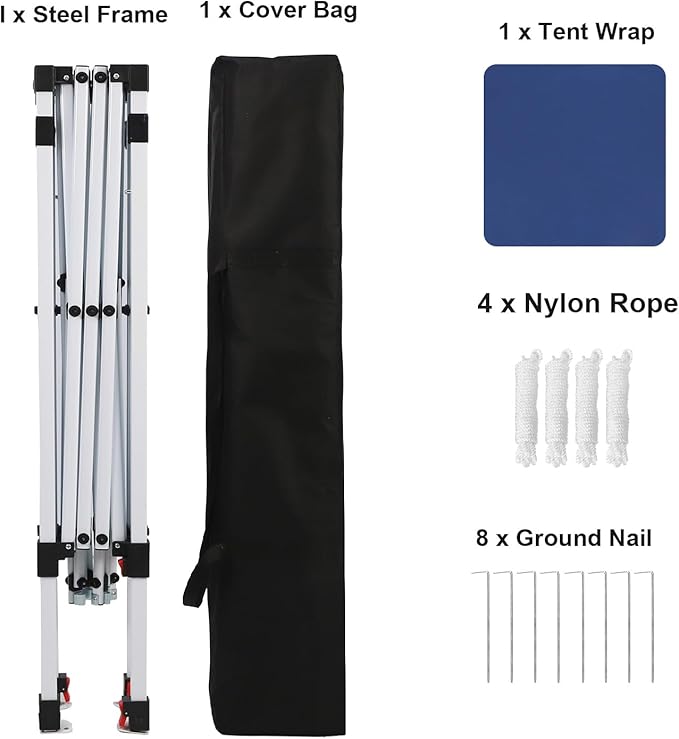Northroad 8X8 FT Pop Up Canopy, Outdoor Instant Canopy Tent Slant Legs with Carrying Bag, Portable Gazebo Shelter for Wedding Party,Commercial Event,Patio,Garden,Beach -Dark Blue