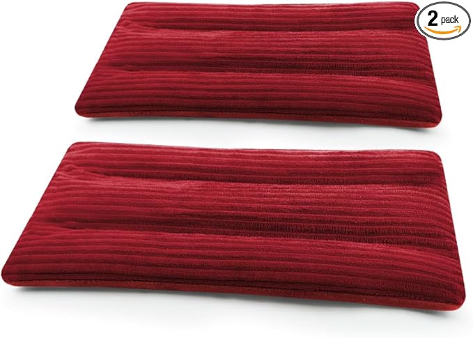 Microwave Heating Pad 6 x 12 Heating Pad Mini Microwave, Microwave Bean Bag Heating Pad for Neck and Shoulders, Moist Heat Pack Pillow Warm Compress for Knee, Joints, Abdomen (Wine Red) - 2 Pack